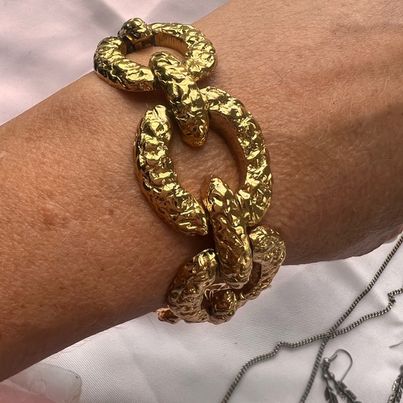 Vintage 1940’s Monet Gold Tone Oval Link Bracelet 7” Safety Chain - Picture 4 of 5